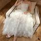 Attractive Spaghetti Straps Wedding Dresses Lace Beading Tiered A-Line Bridal Dress C9107