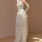 Unique Halter Neck Beaded Wedding Dresses Tiered Tulle A-Line Bridal Dress C9108
