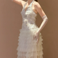 Unique Halter Neck Beaded Wedding Dresses Tiered Tulle A-Line Bridal Dress C9108