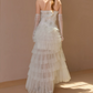 Unique Halter Neck Beaded Wedding Dresses Tiered Tulle A-Line Bridal Dress C9108
