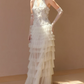 Unique Halter Neck Beaded Wedding Dresses Tiered Tulle A-Line Bridal Dress C9108