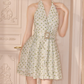 Charming Halter Neck A-Line Homecoming Dress Sequins Backless Party Dress C9110