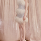 Chic Strapless White Homecoming Dress Sequins Feather Sheath Party Dress C9114