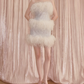 Chic Strapless White Homecoming Dress Sequins Feather Sheath Party Dress C9114
