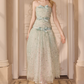 Attractive Strapless Green Prom Dress Sequins Bows A-Line Evening Dress C9117