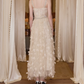 Elegant Spaghetti Straps Beige Prom Dress Beading Sequins A-Line Evening Dress C9122