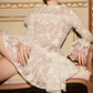 Graceful Long Sleeve A-Line Homecoming Dress White Lace Party Dress C9127