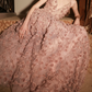 Alluring Spaghetti Straps Prom Dress Pink Floral A-Line Evening Dress C9129