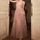 Alluring Spaghetti Straps Prom Dress Pink Floral A-Line Evening Dress C9129
