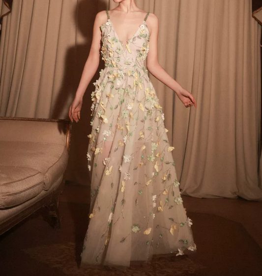 Robe de bal de princesse bustier à volants en satin long, robe de soirée C8117