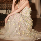 Robe de bal de princesse bustier à volants en satin long, robe de soirée C8117