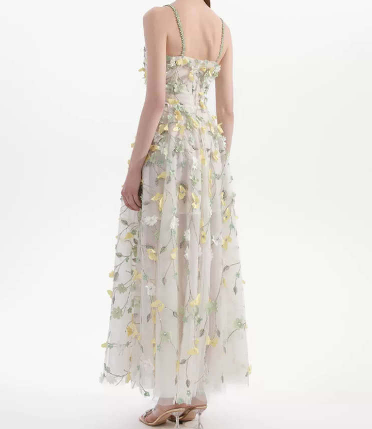 Robe de bal de princesse bustier à volants en satin long, robe de soirée C8117