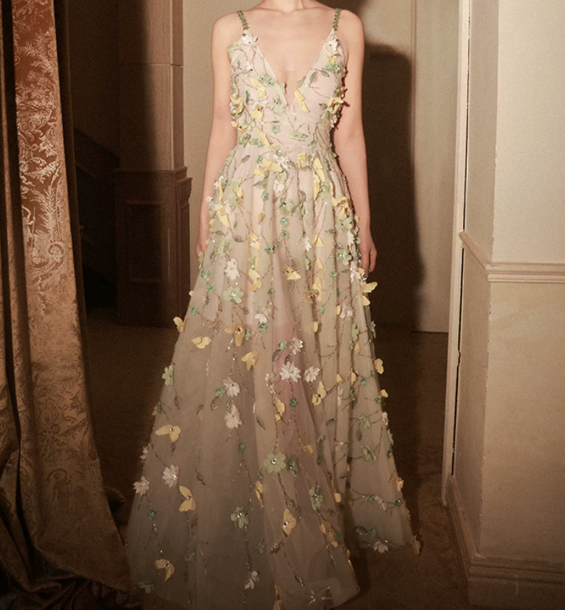 Robe de bal de princesse bustier à volants en satin long, robe de soirée C8117