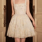 Mini robe de soirée en satin, sans bretelles, sans manches, ligne a, simple, C899