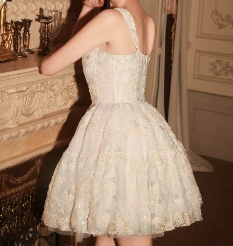 Mini robe de soirée en satin, sans bretelles, sans manches, ligne a, simple, C899