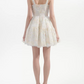 Mini robe de soirée en satin, sans bretelles, sans manches, ligne a, simple, C899