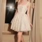 Mini robe de soirée en satin, sans bretelles, sans manches, ligne a, simple, C899