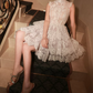 Mini robe de soirée en satin, sans bretelles, sans manches, ligne a, simple, C899