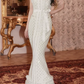 Robe de bal de princesse bustier à volants en satin long, robe de soirée C8117