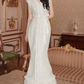 Robe de bal de princesse bustier à volants en satin long, robe de soirée C8117