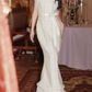 Robe de bal de princesse bustier à volants en satin long, robe de soirée C8117