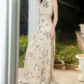 Robe de bal de princesse bustier à volants en satin long, robe de soirée C8117