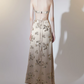 Robe de bal de princesse bustier à volants en satin long, robe de soirée C8117