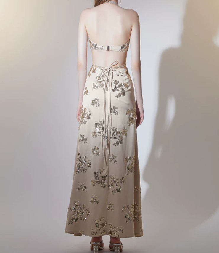 Robe de bal de princesse bustier à volants en satin long, robe de soirée C8117