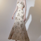 Robe de bal de princesse bustier à volants en satin long, robe de soirée C8117