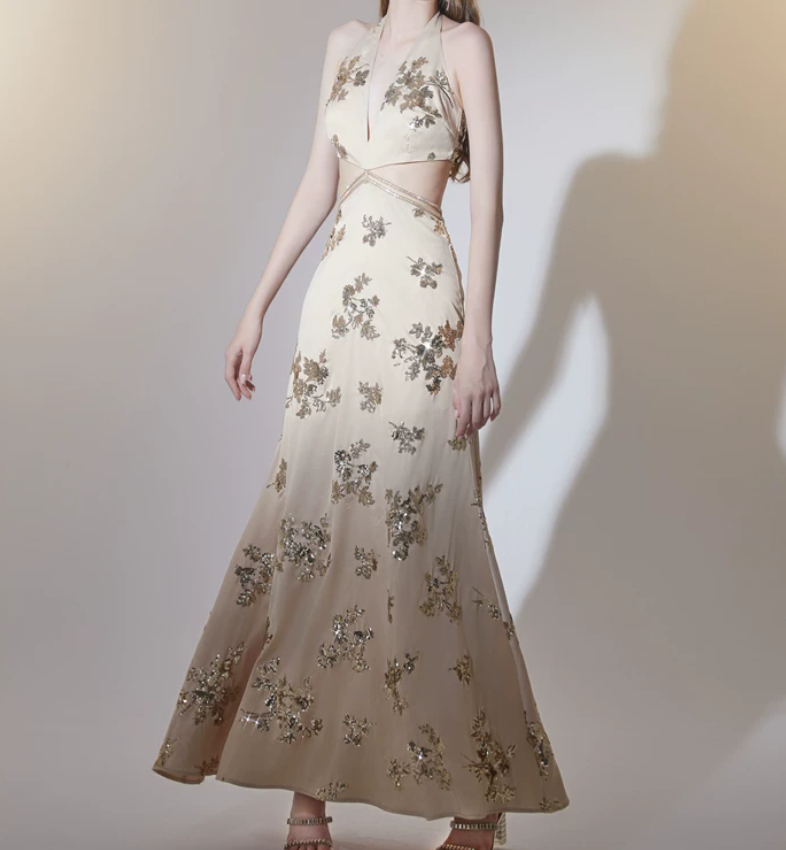 Robe de bal de princesse bustier à volants en satin long, robe de soirée C8117