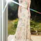 Robe de bal de princesse bustier à volants en satin long, robe de soirée C8117