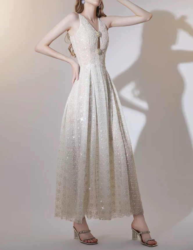 Robe de bal de princesse bustier à volants en satin long, robe de soirée C8117