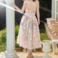 Romantic Strapless Prom Dress Floral A-Line Evening Dress C9140