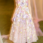 Romantic Strapless Prom Dress Floral A-Line Evening Dress C9140