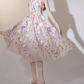 Romantic Strapless Prom Dress Floral A-Line Evening Dress C9140