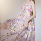Romantic Strapless Prom Dress Floral A-Line Evening Dress C9140