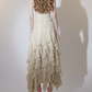 Robe de bal de princesse bustier à volants en satin long, robe de soirée C8117