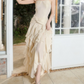 Robe de bal de princesse bustier à volants en satin long, robe de soirée C8117