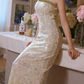 Fascinating Halter Neck Green Prom Dress Sequins Beading Sheath Evening Dress C9146