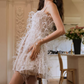 Mini robe de soirée en satin, sans bretelles, sans manches, ligne a, simple, C899
