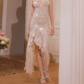 Robe de bal de princesse bustier à volants en satin long, robe de soirée C8117