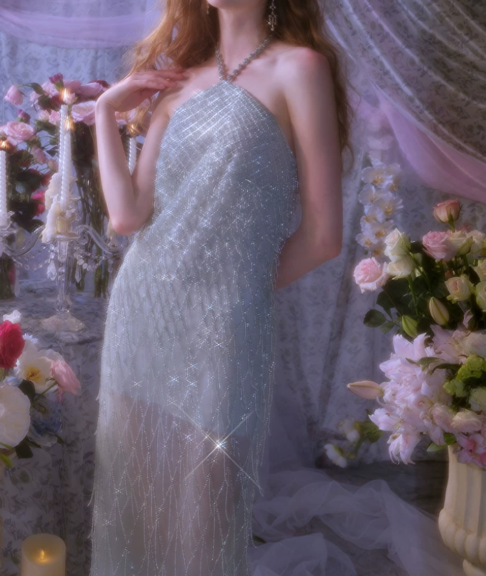 Robe de bal de princesse bustier à volants en satin long, robe de soirée C8117