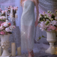 Robe de bal de princesse bustier à volants en satin long, robe de soirée C8117