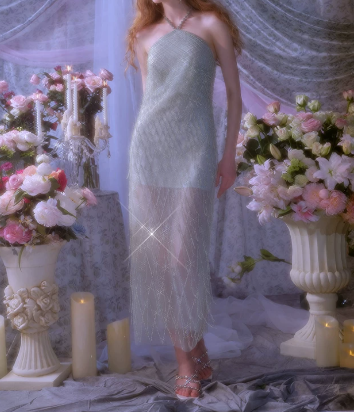 Robe de bal de princesse bustier à volants en satin long, robe de soirée C8117