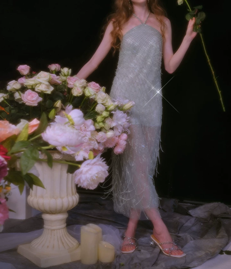 Robe de bal de princesse bustier à volants en satin long, robe de soirée C8117