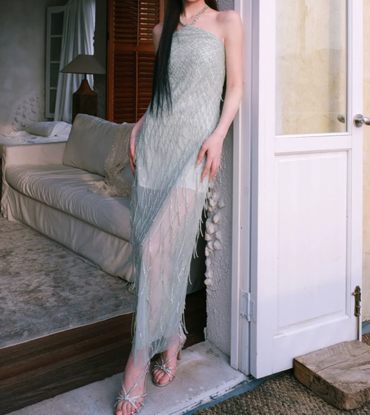 Robe de bal de princesse bustier à volants en satin long, robe de soirée C8117