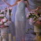 Robe de bal de princesse bustier à volants en satin long, robe de soirée C8117