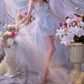 Mini robe de soirée en satin, sans bretelles, sans manches, ligne a, simple, C899
