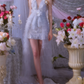Mini robe de soirée en satin, sans bretelles, sans manches, ligne a, simple, C899