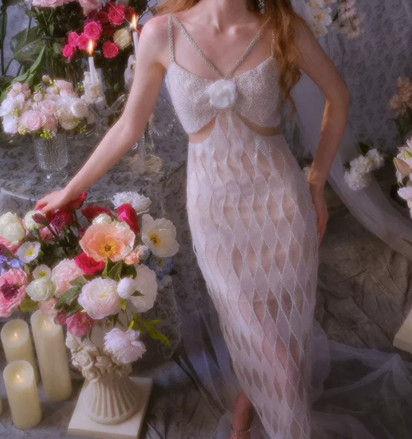 Robe de bal de princesse bustier à volants en satin long, robe de soirée C8117